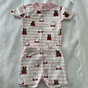Hanna Anderson Miffy short sleeve and short pajamas set